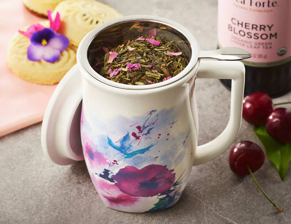 Fiore Steeping Cup with Infuser Verbena Blossom 14oz