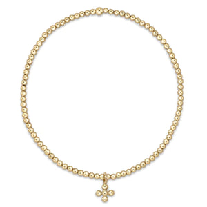 Classic Gold 2mm Bead Bracelet with Charm