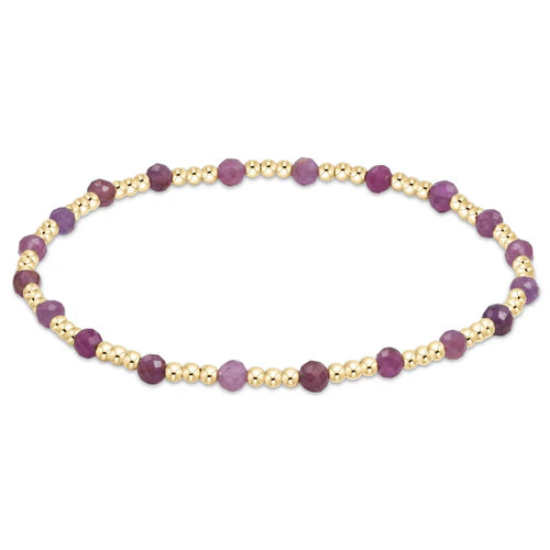 Gemstone Gold Sincerity Pattern 3mm Bead Bracelet