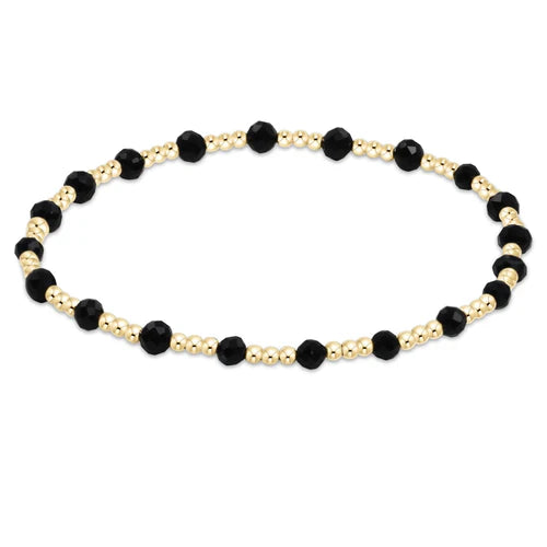 Gemstone Gold Sincerity Pattern 3mm Bead Bracelet