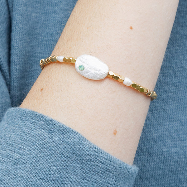 Pearl Affirmation Bracelet-Courage/Gold