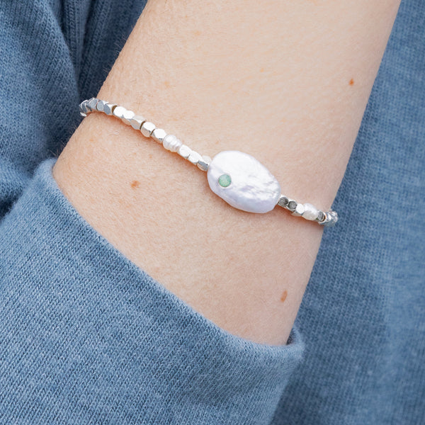 Pearl Affirmation Bracelet-Luck/Silver