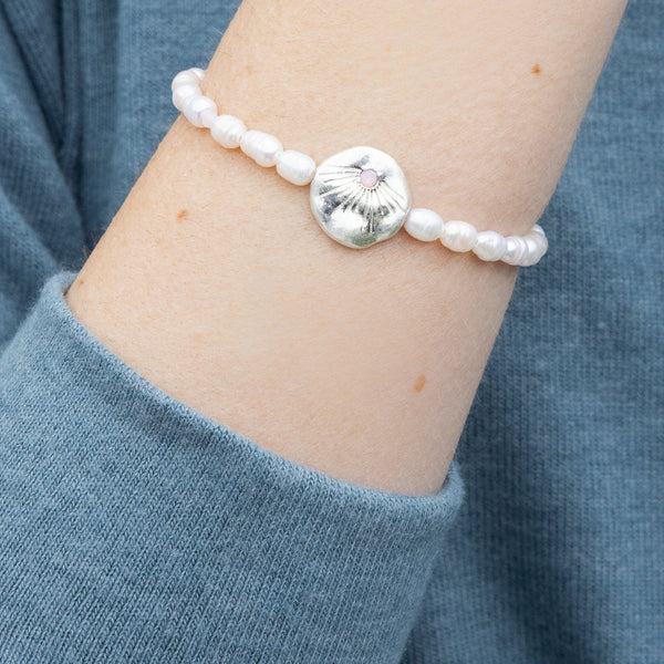 Pearl Affirmation Bracelet-Love/Silver