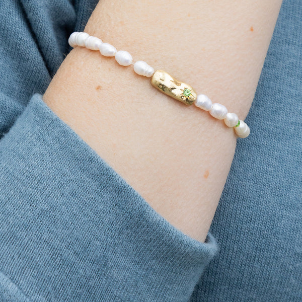 Pearl Affirmation Bracelet-Luck/Gold