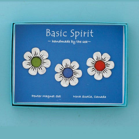 Flowers Seaglass Magnet Set of 3