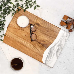 Acacia Bread Board 12x18 Marble