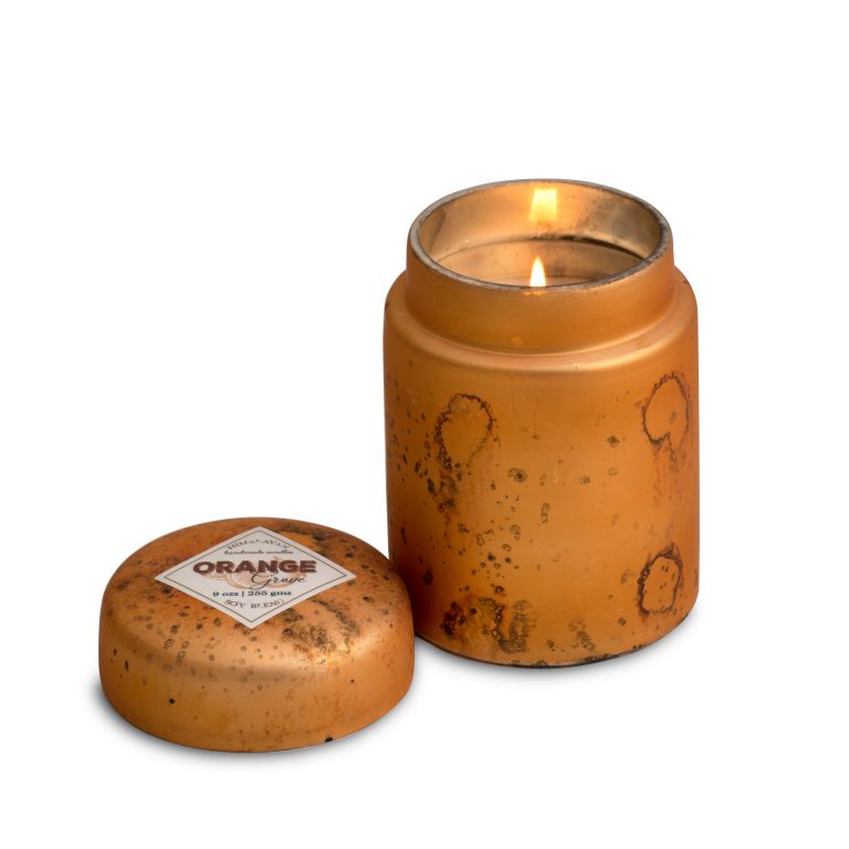 Sunset Orange Mountain Fire Candle Pot Orange Grove 9oz