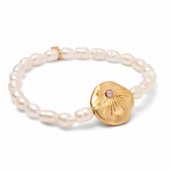 Pearl Affirmation Bracelet-Love/Gold