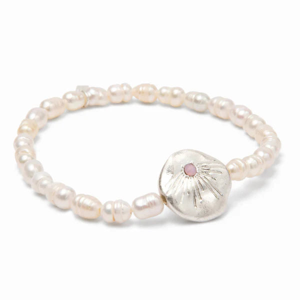 Pearl Affirmation Bracelet-Love/Silver