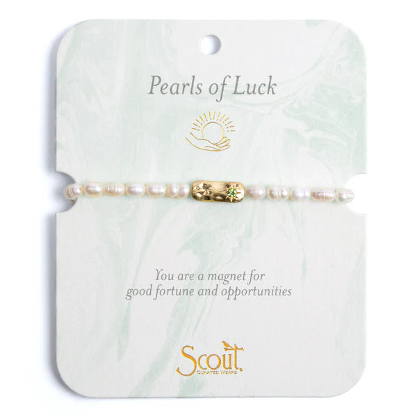 Pearl Affirmation Bracelet-Luck/Gold