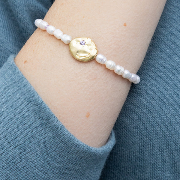 Pearl Affirmation Bracelet-Protection/Gold