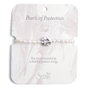 Pearl Affirmation Bracelet-Protection/Silver