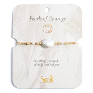 Pearl Affirmation Bracelet-Courage/Gold