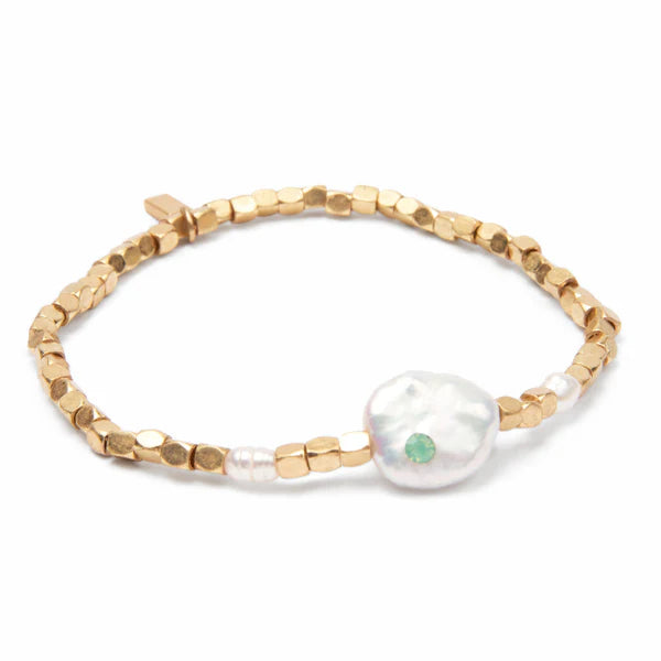 Pearl Affirmation Bracelet-Courage/Gold