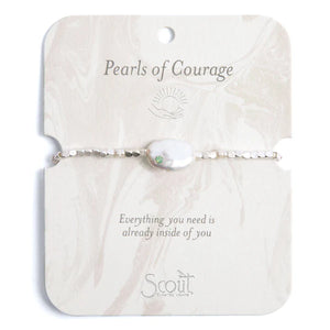 Pearl Affirmation Bracelet-Luck/Silver