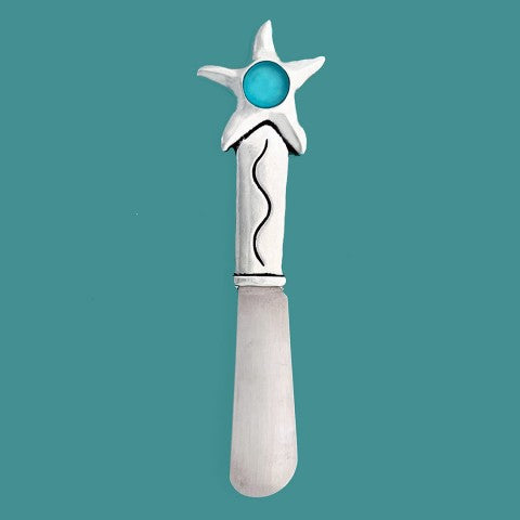 Turquoise Pewter Seaglass Seastar Pate Knife