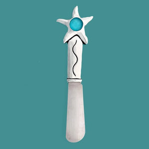 Turquoise Pewter Seaglass Seastar Pate Knife