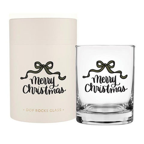 DOF Rocks Glass - Merry Christmas