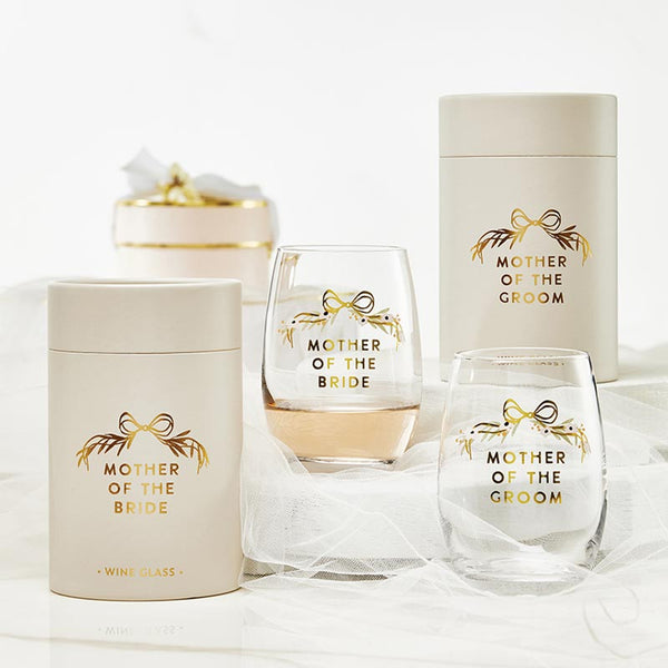 Gold Foil Stemless Wine Glass - Mother of the Groom