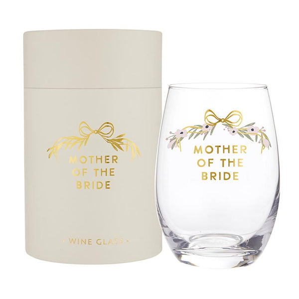 Gold Foil Stemless Wine Glass - Mother of the Bride