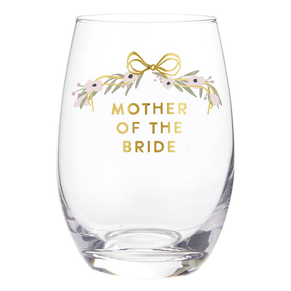 Gold Foil Stemless Wine Glass - Mother of the Bride