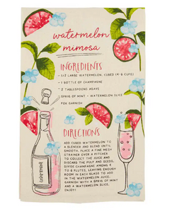 Watermelon Mimosa Recipe Tea Towel