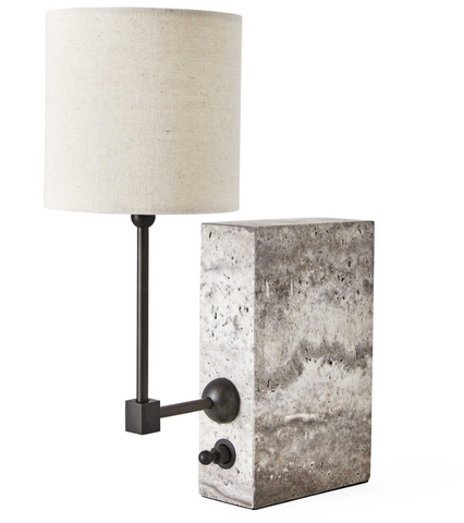 On A Shelf Mini Lamp - Travertine/Bronze