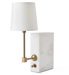 On A Shelf Mini Lamp - White Marble/Brass