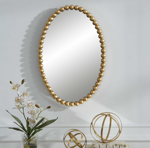 Serna Oval Mirror Gold