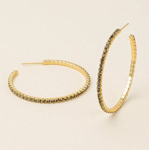 Sparkle & Shine Large Rhinestone Hoop Earrings