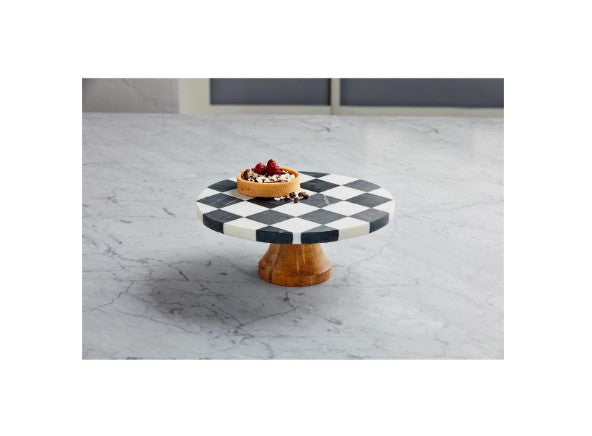 Checkered Pedestal Cake Server