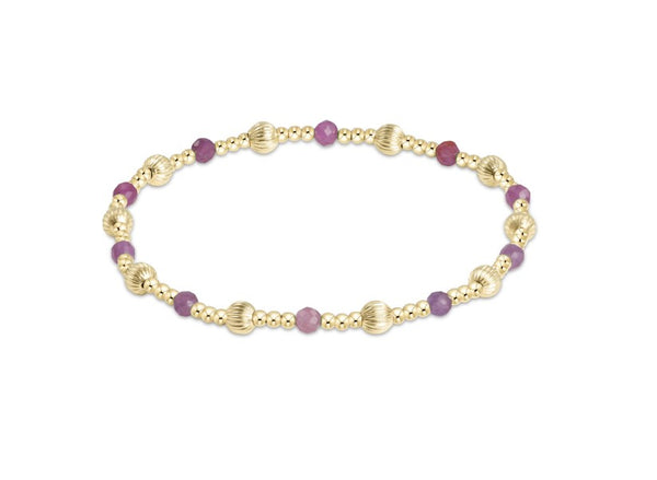 Gemstone Gold Dignity Sincerity Pattern 4mm Bead Bracelet