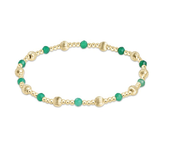 Gemstone Gold Dignity Sincerity Pattern 4mm Bead Bracelet