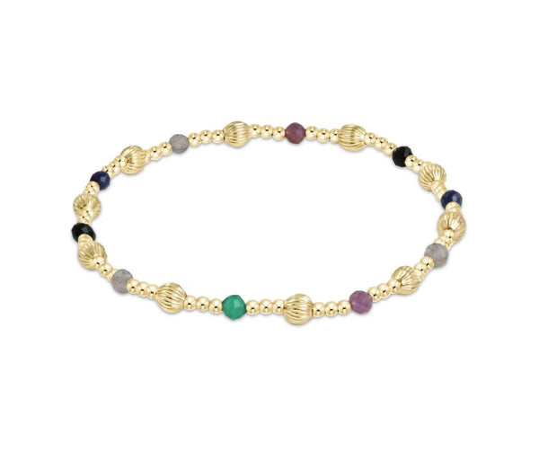 Gemstone Gold Dignity Sincerity Pattern 4mm Bead Bracelet