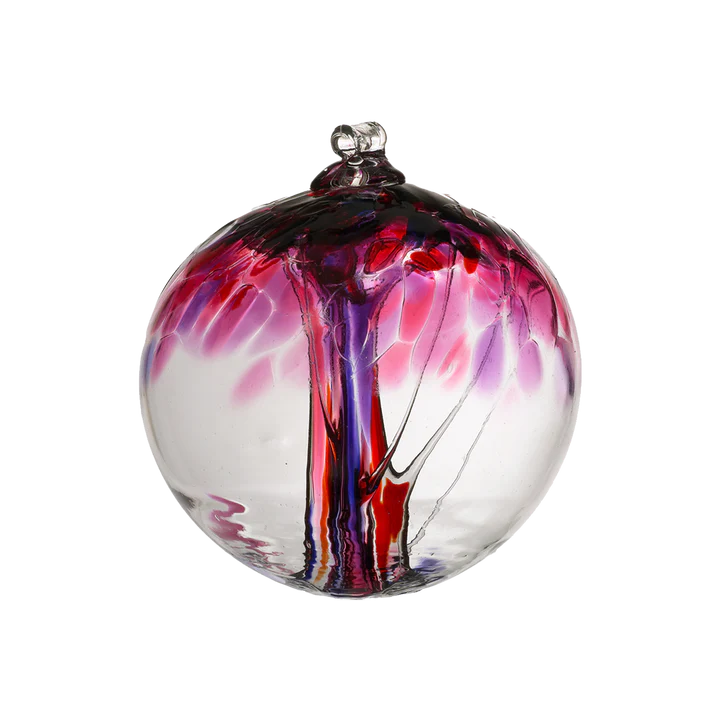 Tree of Love Orb Art Glass Ornament 6"