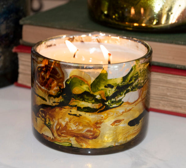 Wind Yellow-Blown Glass Tumbler Candle Grapefruit Pine 10oz