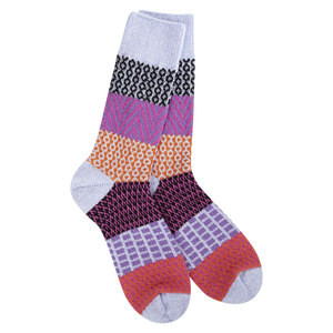 Weekend Gallery Crew Lavender Stripe Socks