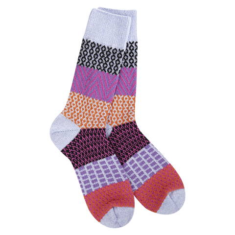 Weekend Gallery Crew Lavender Stripe Socks