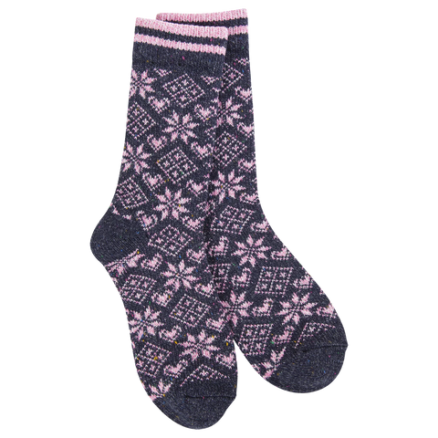 Holiday Confetti Crew Socks Diamond Denim