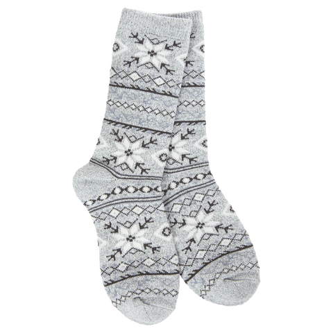 Holiday Mini Crew Socks Fair Isle Grey