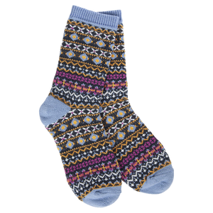 Holiday Mini Crew Socks Nordic Blue