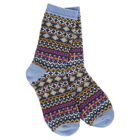 Holiday Mini Crew Socks Nordic Blue