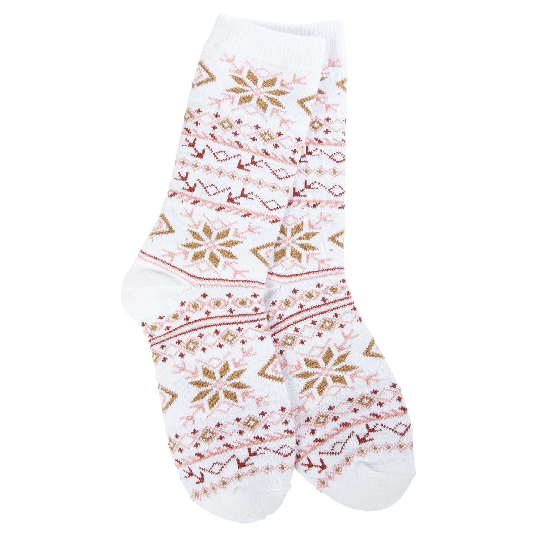 Holiday Mini Crew Socks Fair Isle White Multi