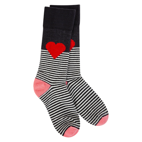 Holiday Woods Crew Luxe Socks Black Multi Heart