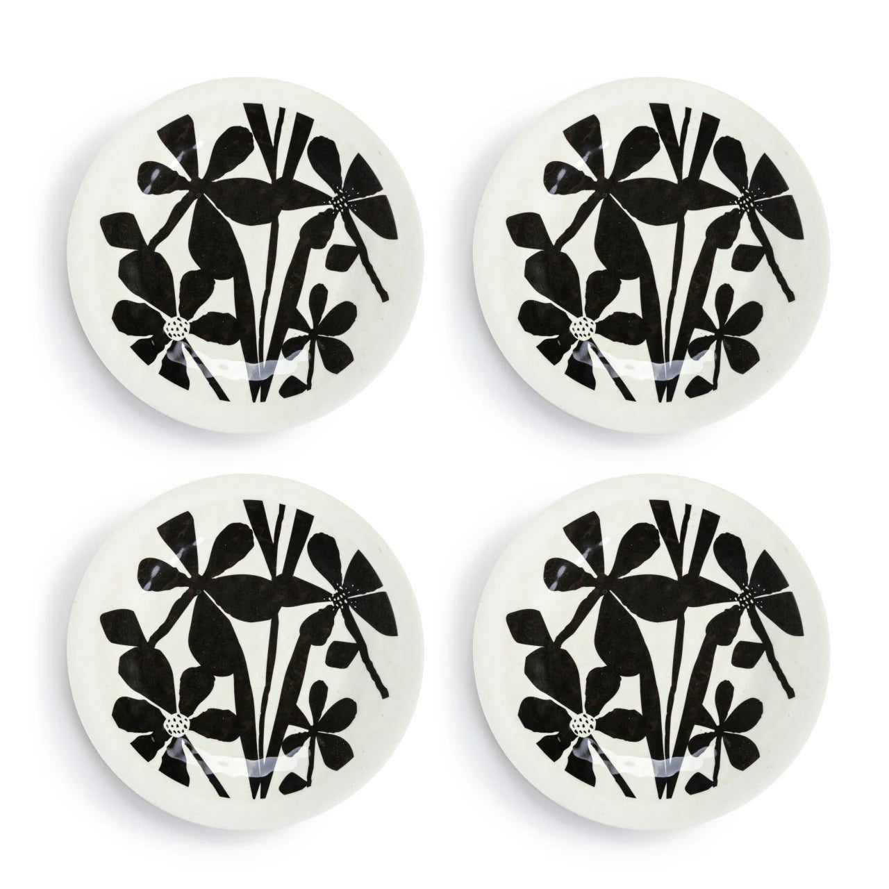 Bold Floral Melamine App. Plates set of 4