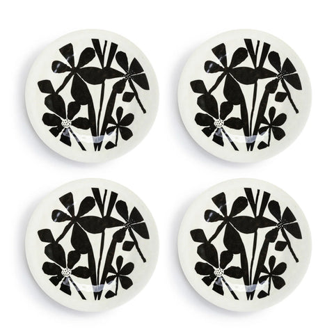 Bold Floral Melamine App. Plates set of 4
