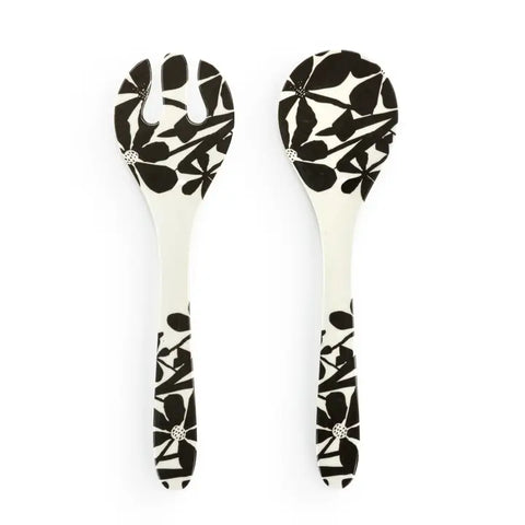 Bold Floral Melamine Serving Utensils Set