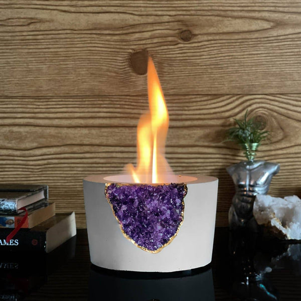 Geode Amethyst Crystal Fire Bowl