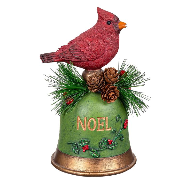 Holiday Poinsettia Cardinal Bell
