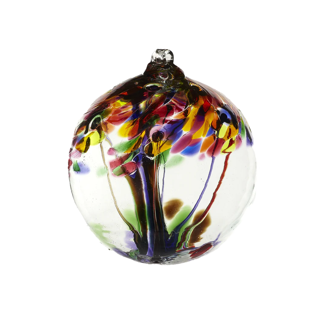 Tree of Celebration Orb Art Glass Ornament 6"